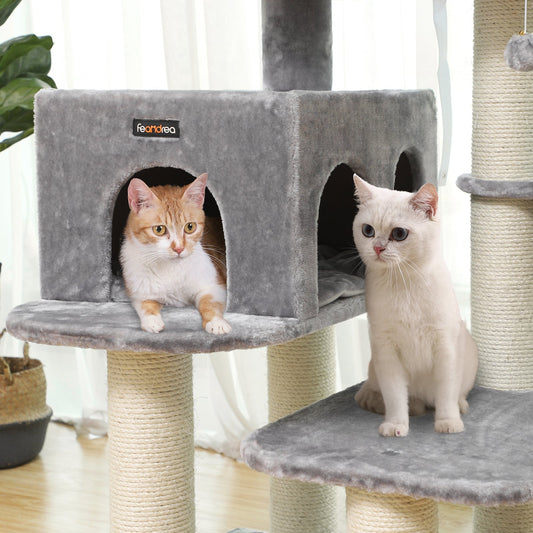 Árbol para Gatos con Plataforma Grande y Postes de Sisal