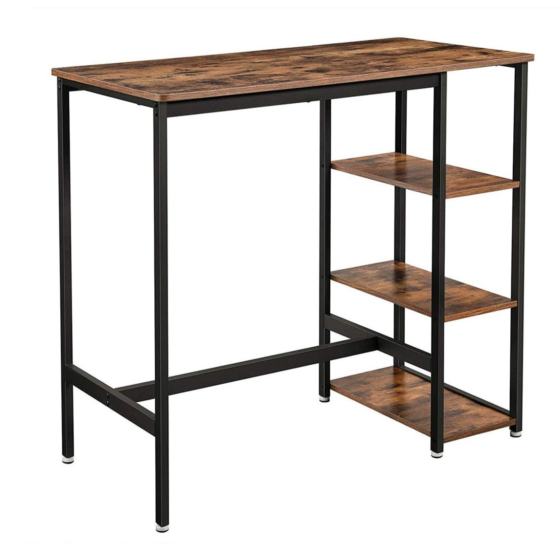 Vasagle Mesa de Bar con 3 Estantes, Estable y Estilo Industrial, 109 x 60 x 100 cm