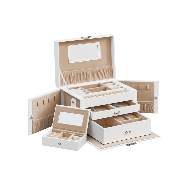 Songmics Caja Joyero con Espejo y Cajones: Almacenamiento para Joyas