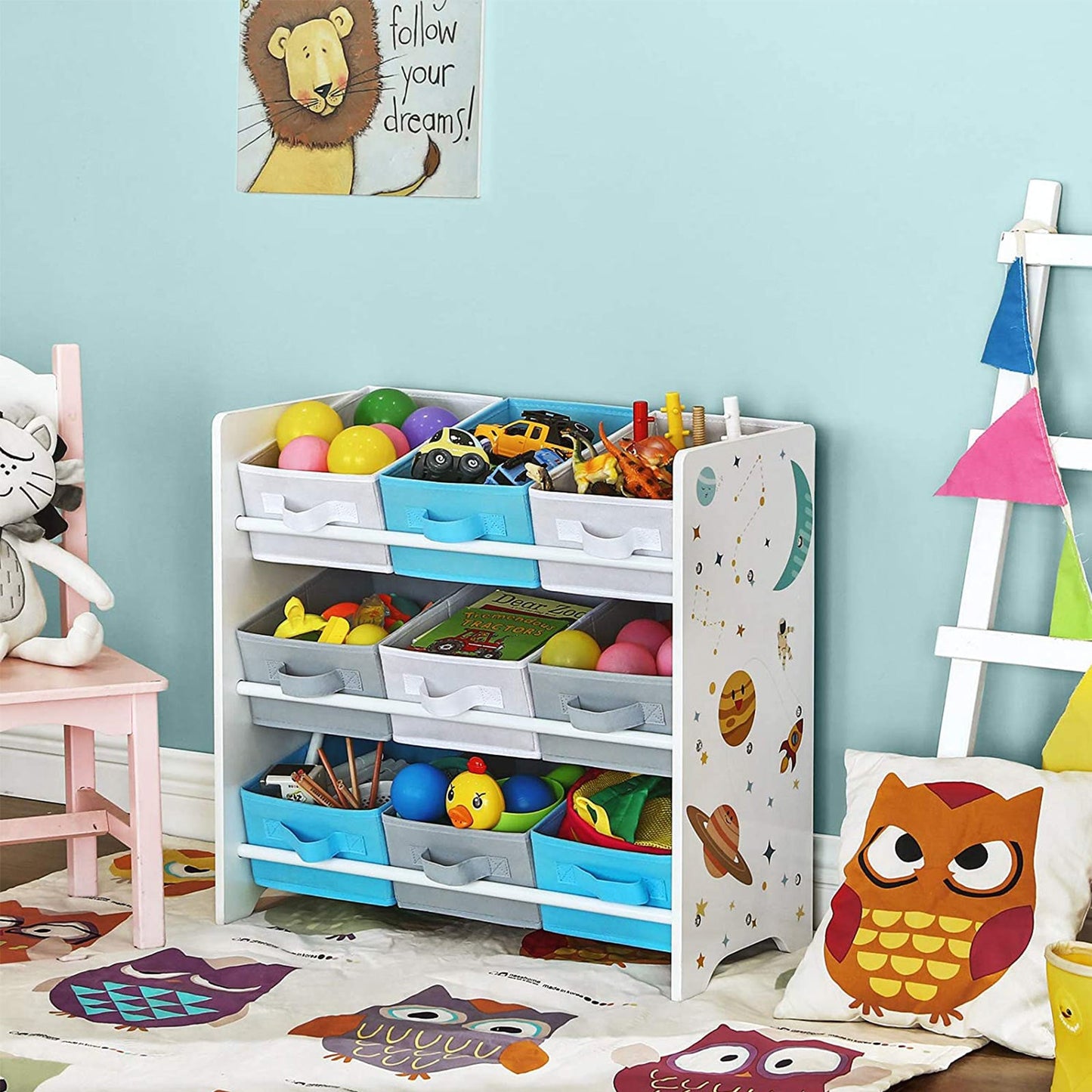 Songmics Estantería Infantil para Juguetes y Libros