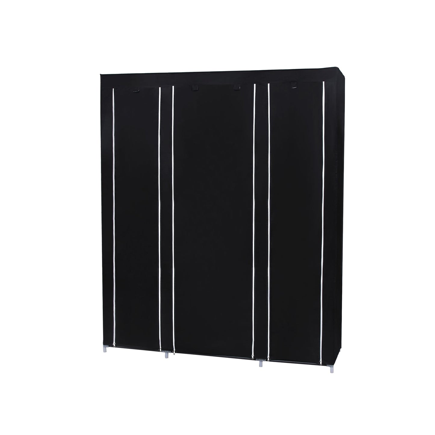 Armario de Tela, Armario Plegable de Tela con Cremalleras, 150x45x180 cm, Negro, Songmics, 5