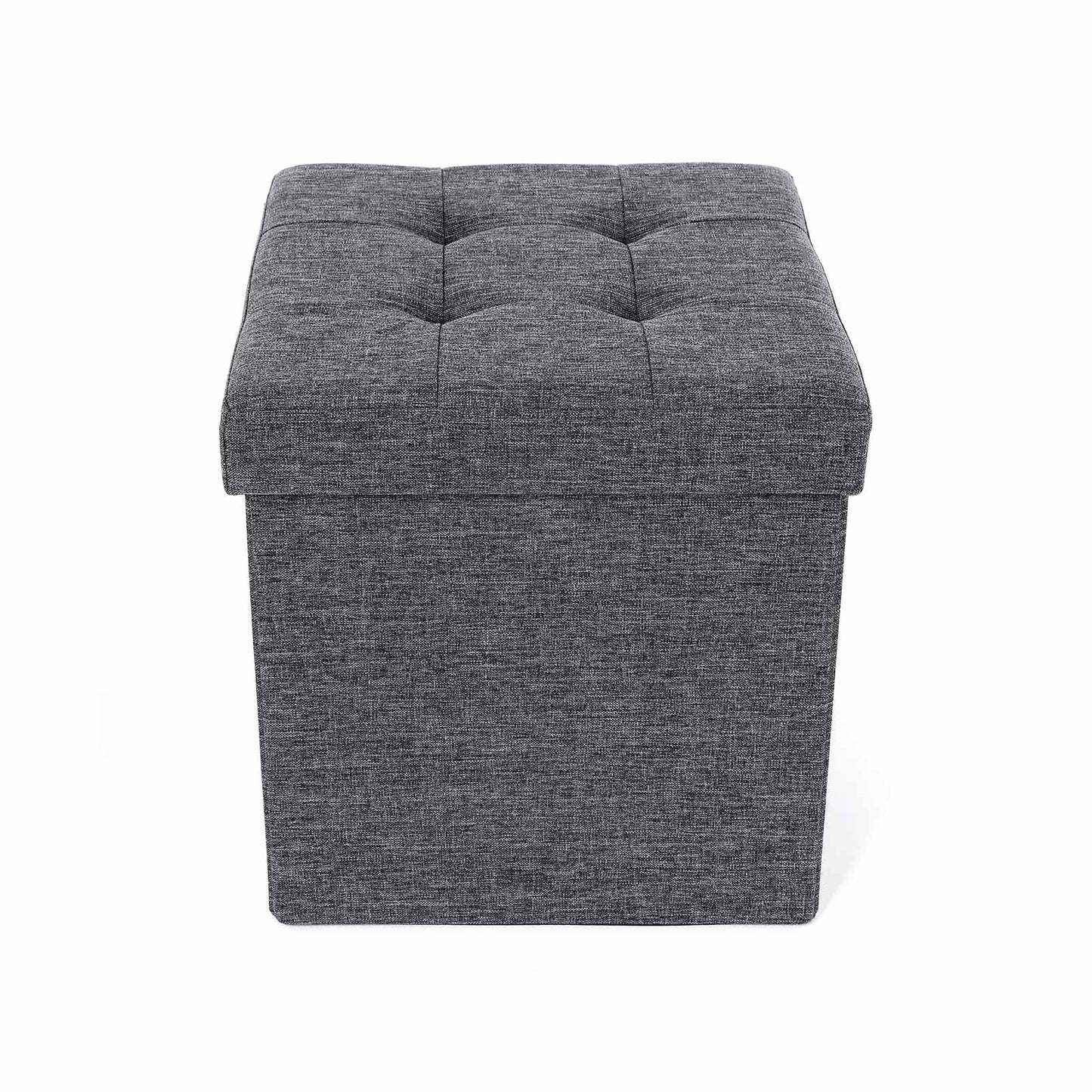 Songmics Banco Taburete con Almacenamiento, Asiento Plegable, Gris Oscuro