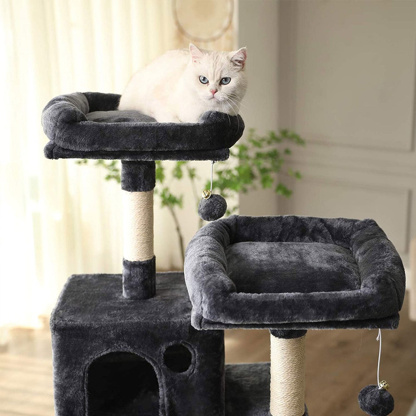 Torre para Gatos con 2 Plataformas de Felpa