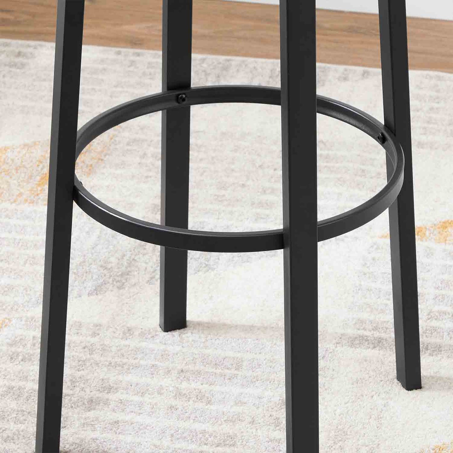 VASAGLE - Taburetes de Bar, Taburetes de Barra, Juego de 2 Taburetes Tapizados de PU, 39 x 39 x 100 cm, Reposapiés, Montaje Simple