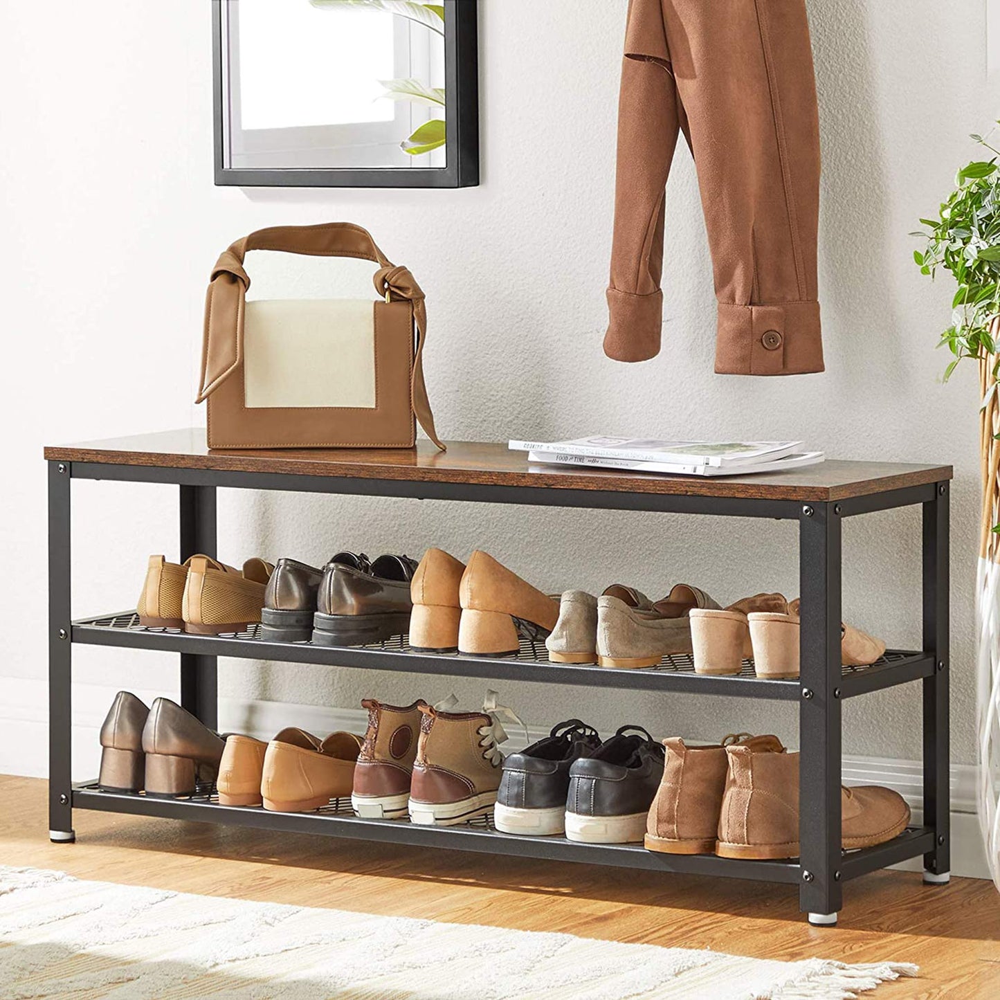 Zapatero con Asiento, 2 Niveles, Acero
