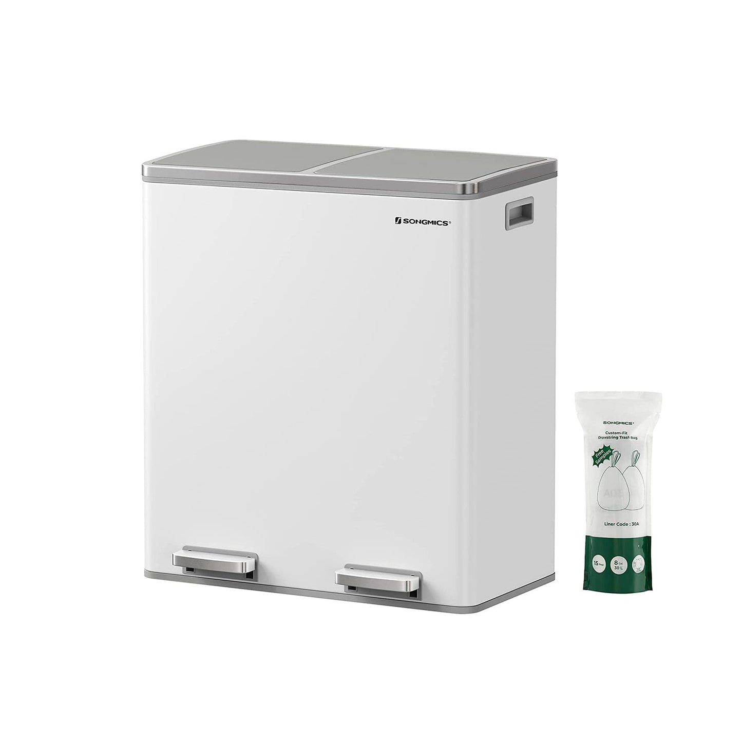 Basurero de Reciclaje con 2 Compartimentos (30L cada uno)
