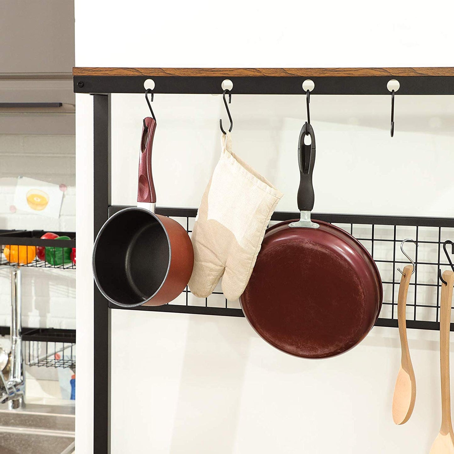 Vasagle Estante de Cocina Industrial con 10 Ganchos