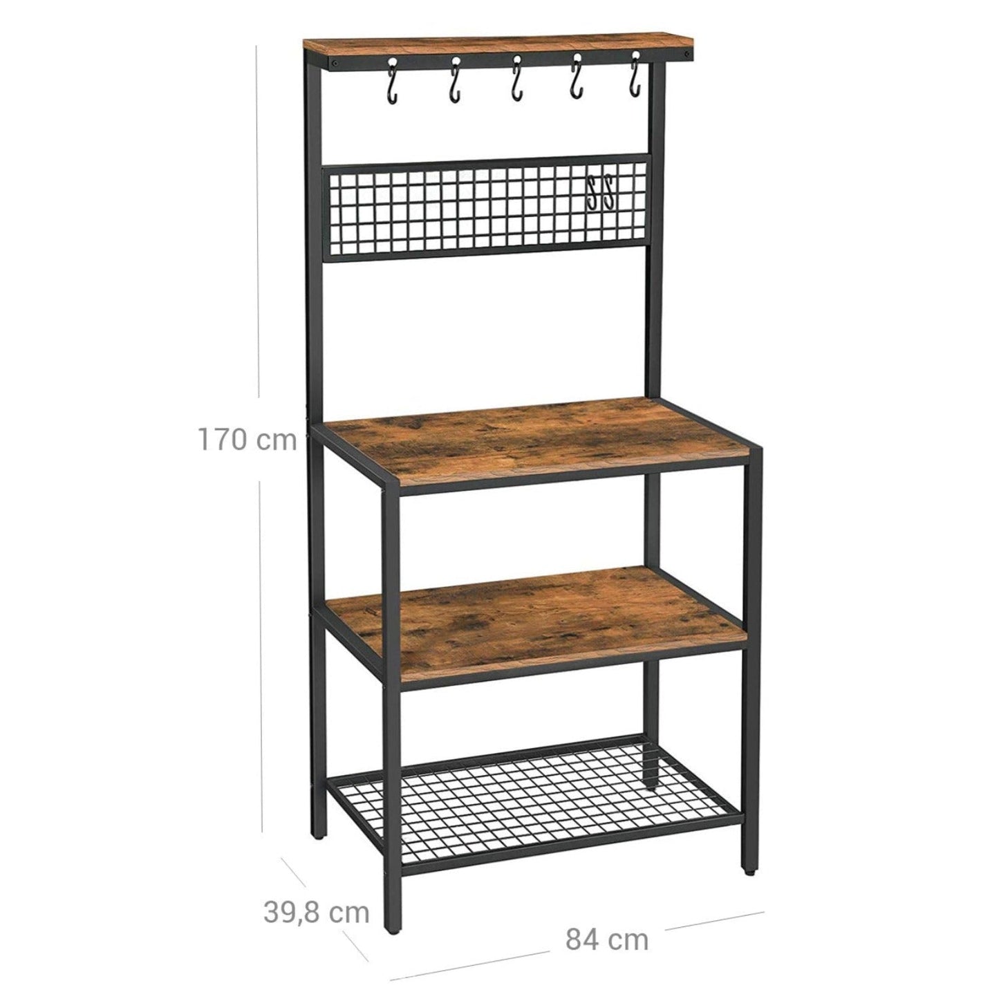 Vasagle Estante de Cocina Industrial con 10 Ganchos