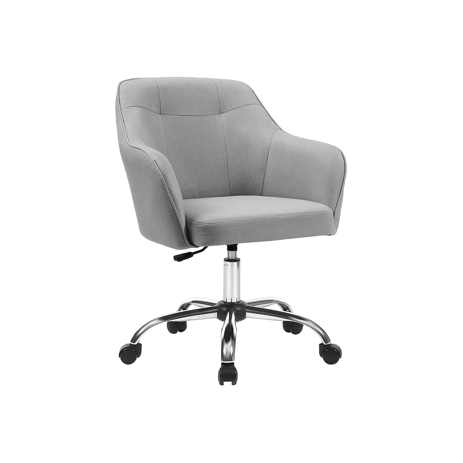 Silla ordenador, silla escritorio sin ruedas, sillas oficina, SONGMICS, Silla escritorio - 120 kg, gris