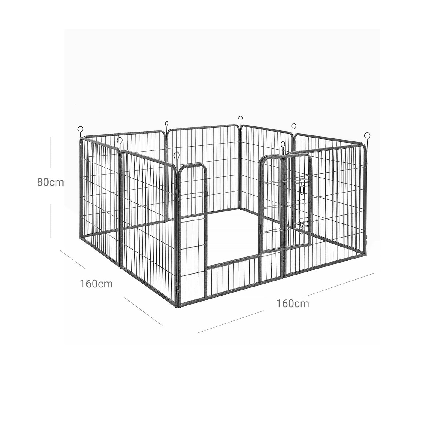 Feandrea Jaula para Perros, Conejos y Otras Mascotas, Corral Plegable, Gris