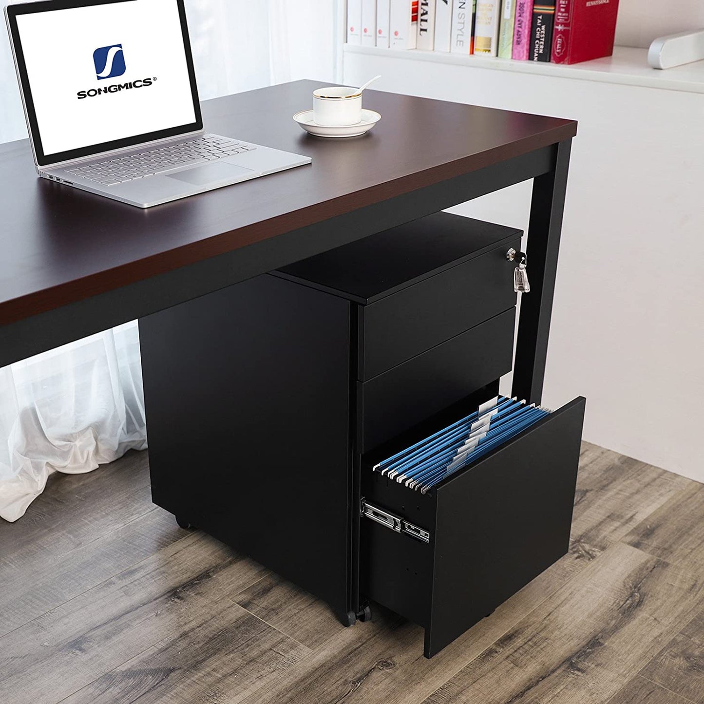 Mueble Archivador Metálico con Cerradura y Ruedas