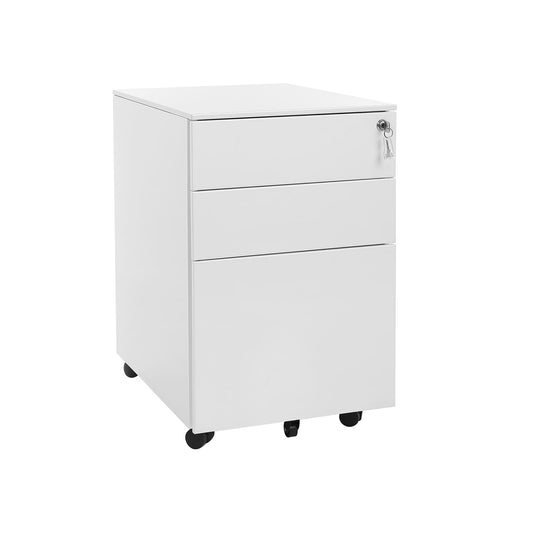 Mueble Archivador Metálico, Gabinete para oficina, Gabinete oficina, Mueble Archivador - SONGMICS, Cerradura y 3 Cajones