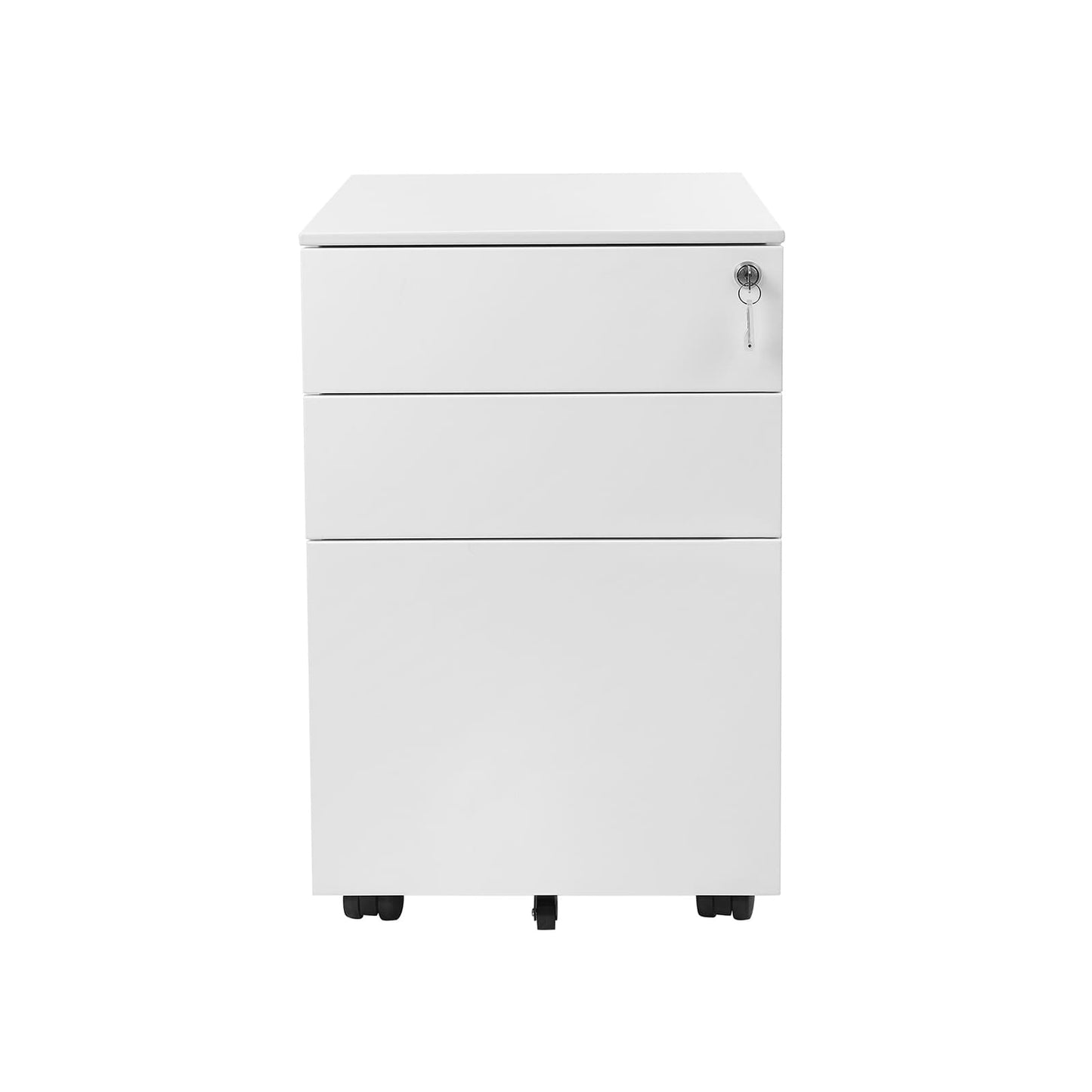Mueble Archivador Metálico, Cerradura y 3 Cajones, Gabinete para oficina, Mueble Archivador SONGMICS