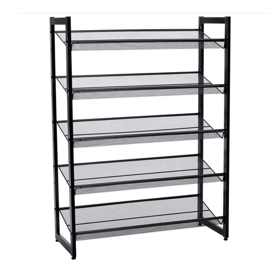 SONGMICS - de zapatos de 5 pisos Hecho de tela de metal con estantes planos, angulados