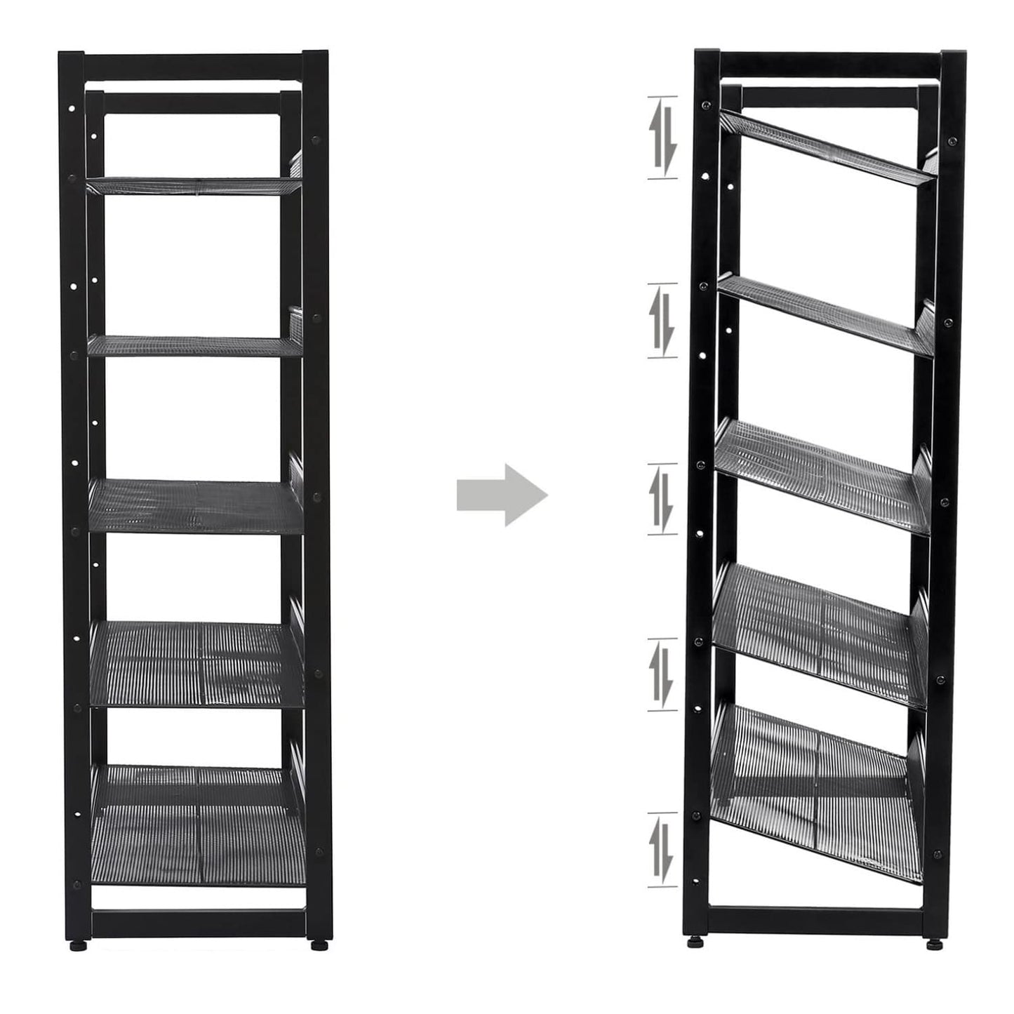 SONGMICS - de zapatos de 5 pisos Hecho de tela de metal con estantes planos, angulados