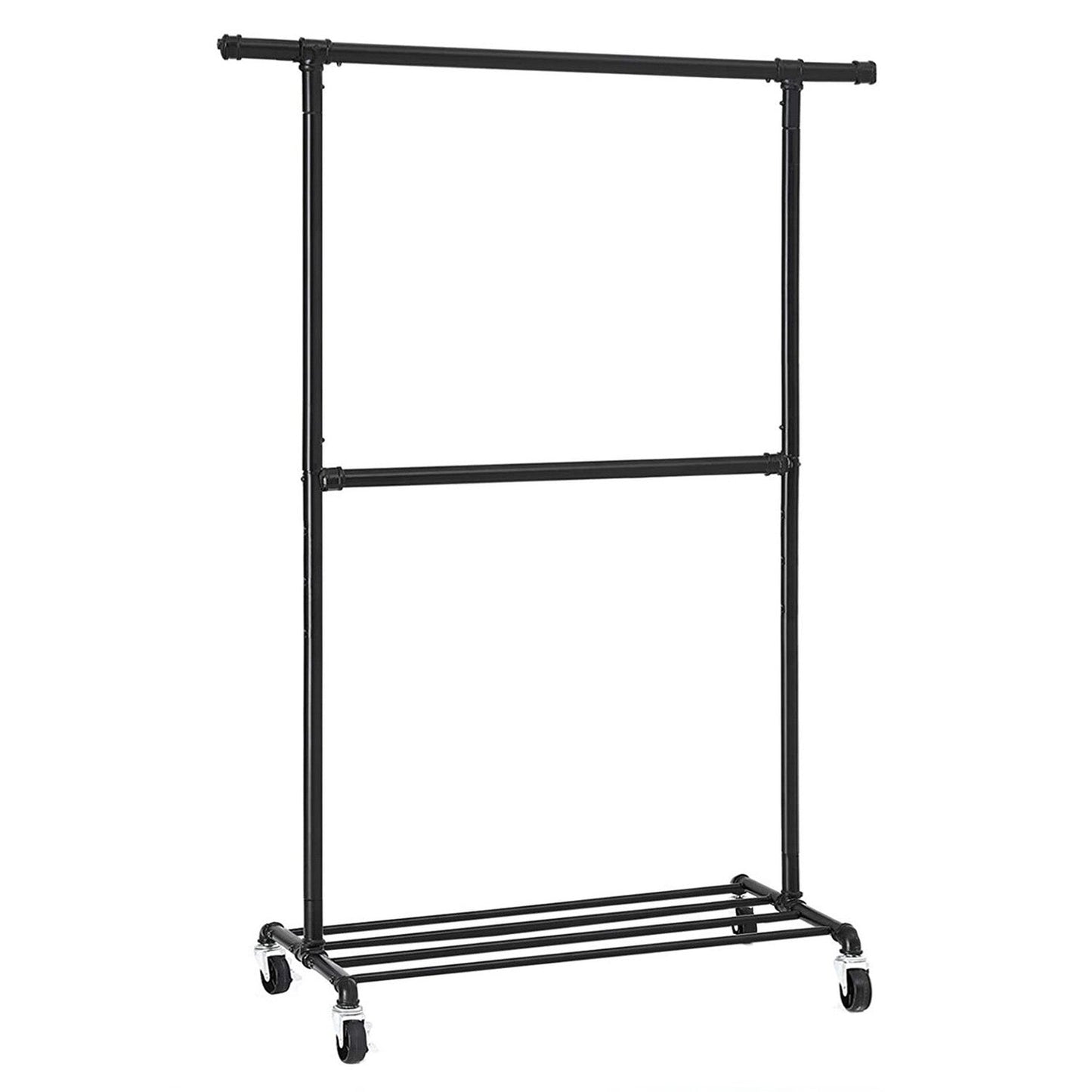 Burro Ropa, Burro Ropa Resistente, con Doble Barra y Estante, Capacidad de Carga 110 kg, Perchero Móvil, Songmics, 4