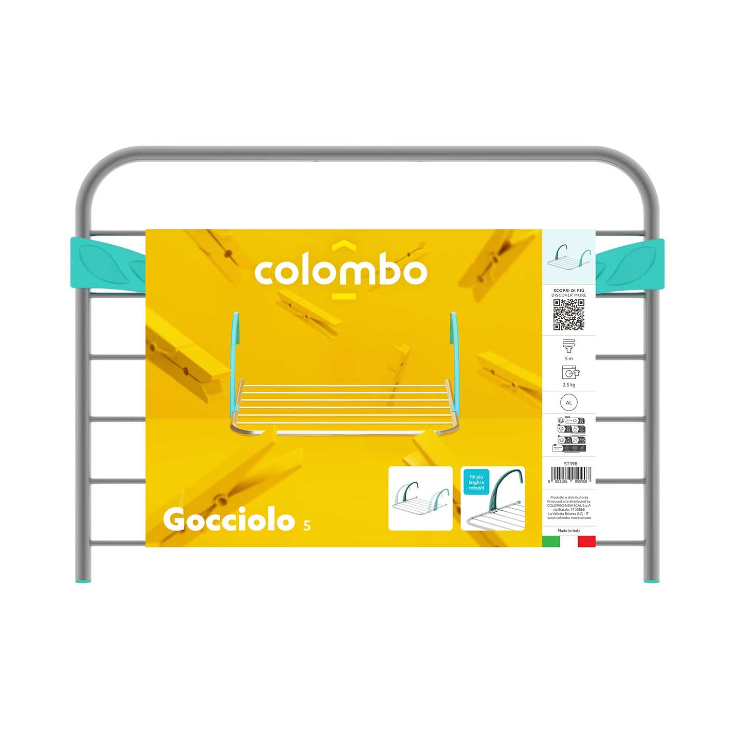Colombo Gocciolo 5 - Rejilla de secado de radiador de aluminio, 5 m