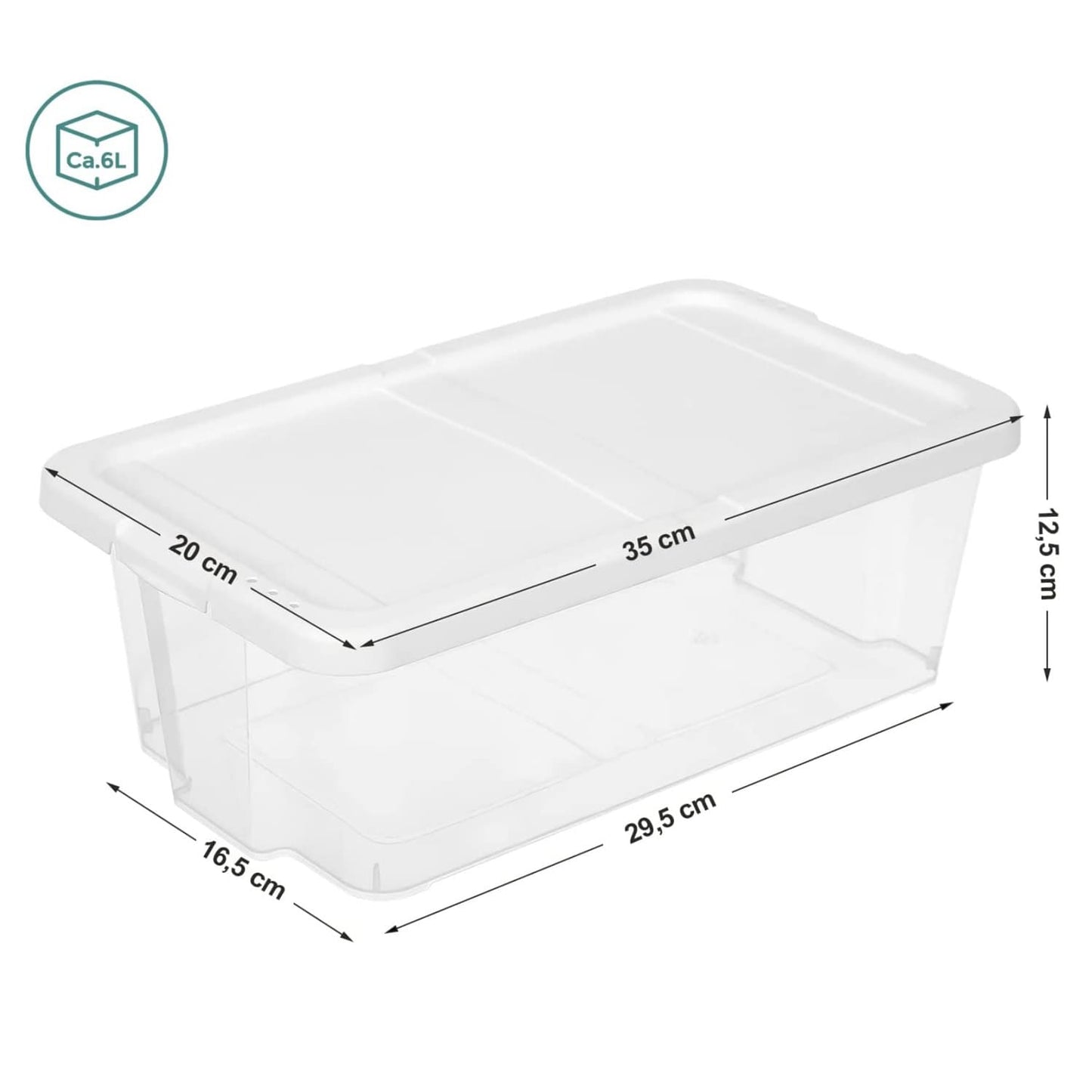 Songmics Juego de 12 Cajas con Tapa para Zapatos, Almacenamiento Versátil