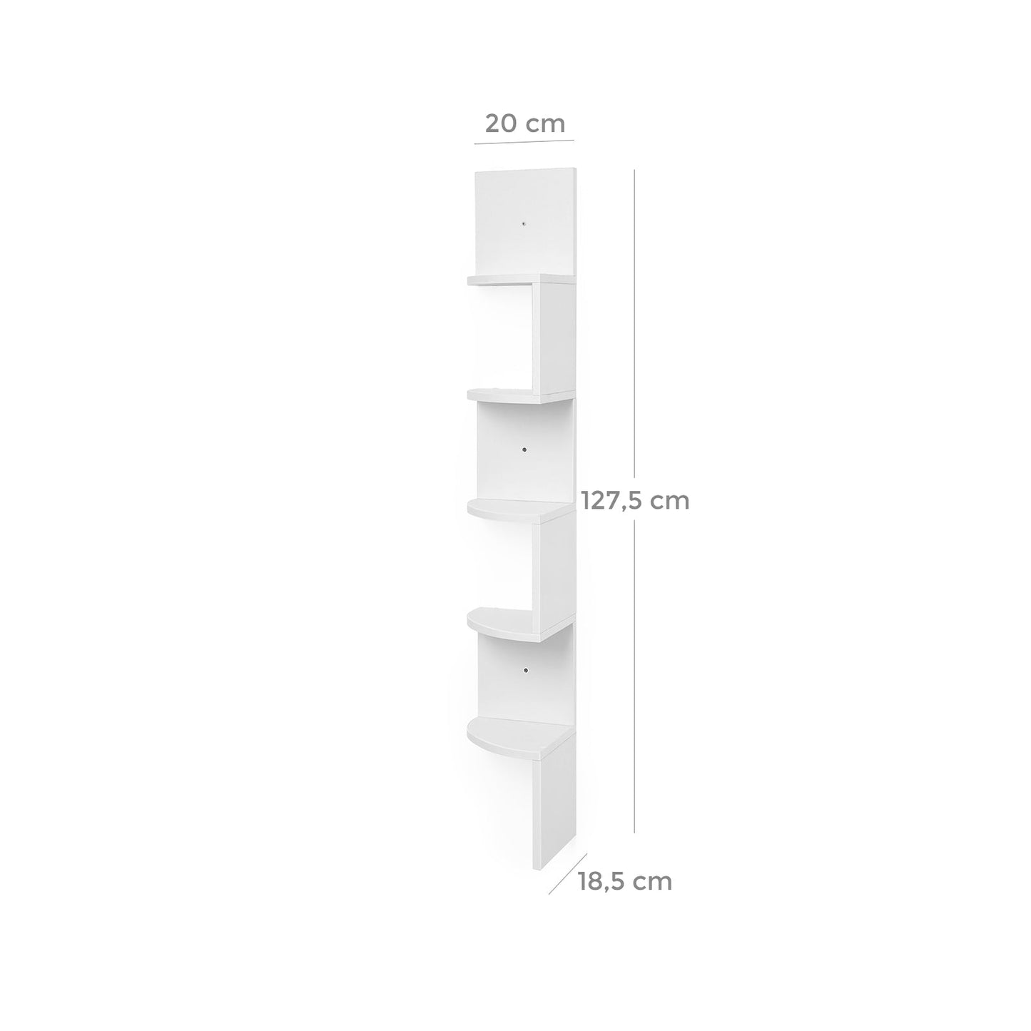 Vasagle Estantería Colgante en Zigzag, 5 Niveles, Blanco