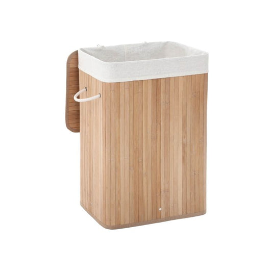 Cesto de Ropa Grande de Bambú, Plegable, 72L