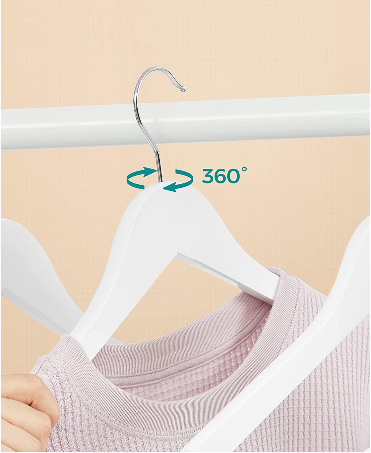 Set de 20 Perchas de Madera de Arce con Barra para Pantalones