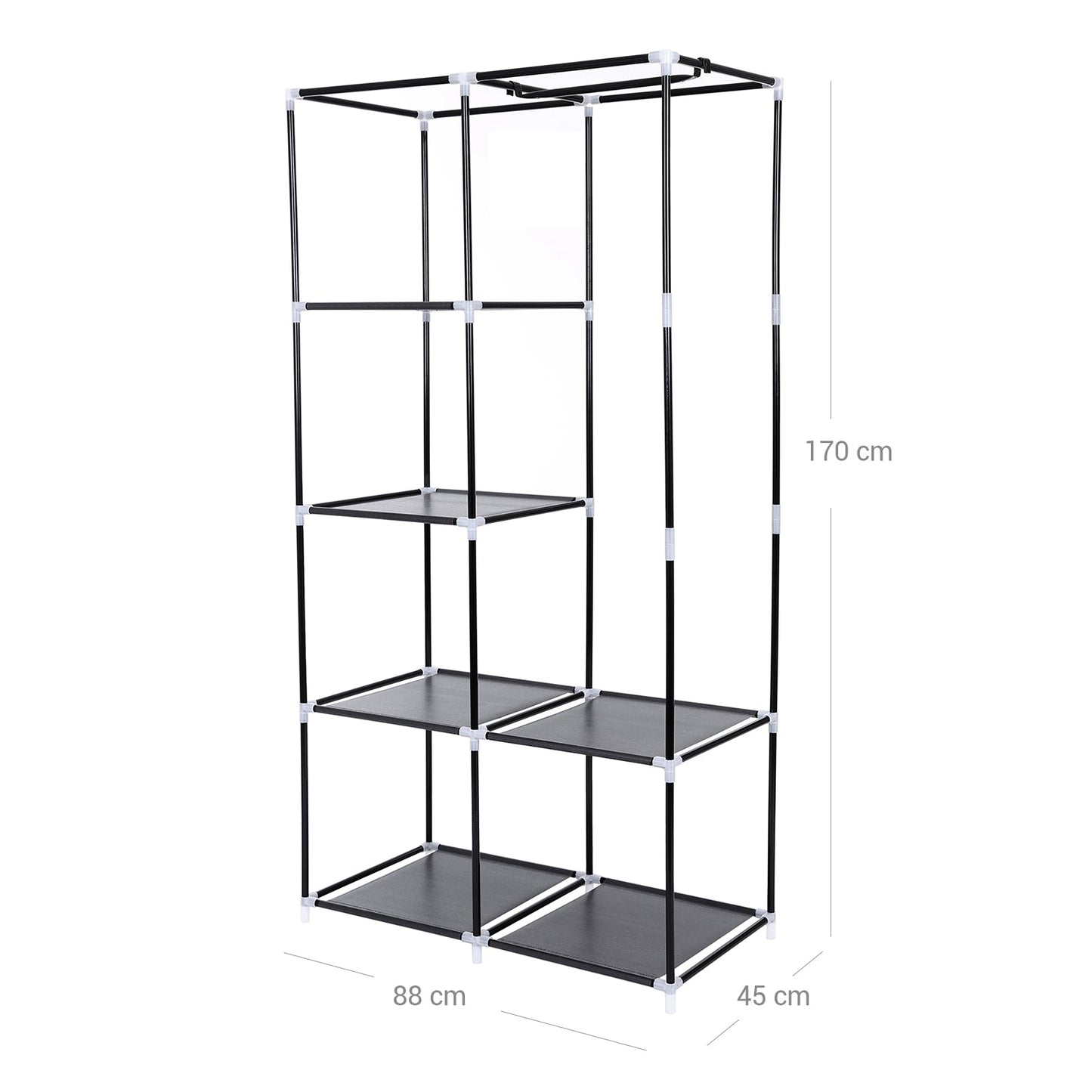 Armario Plegable de Metal y Tela, Negro