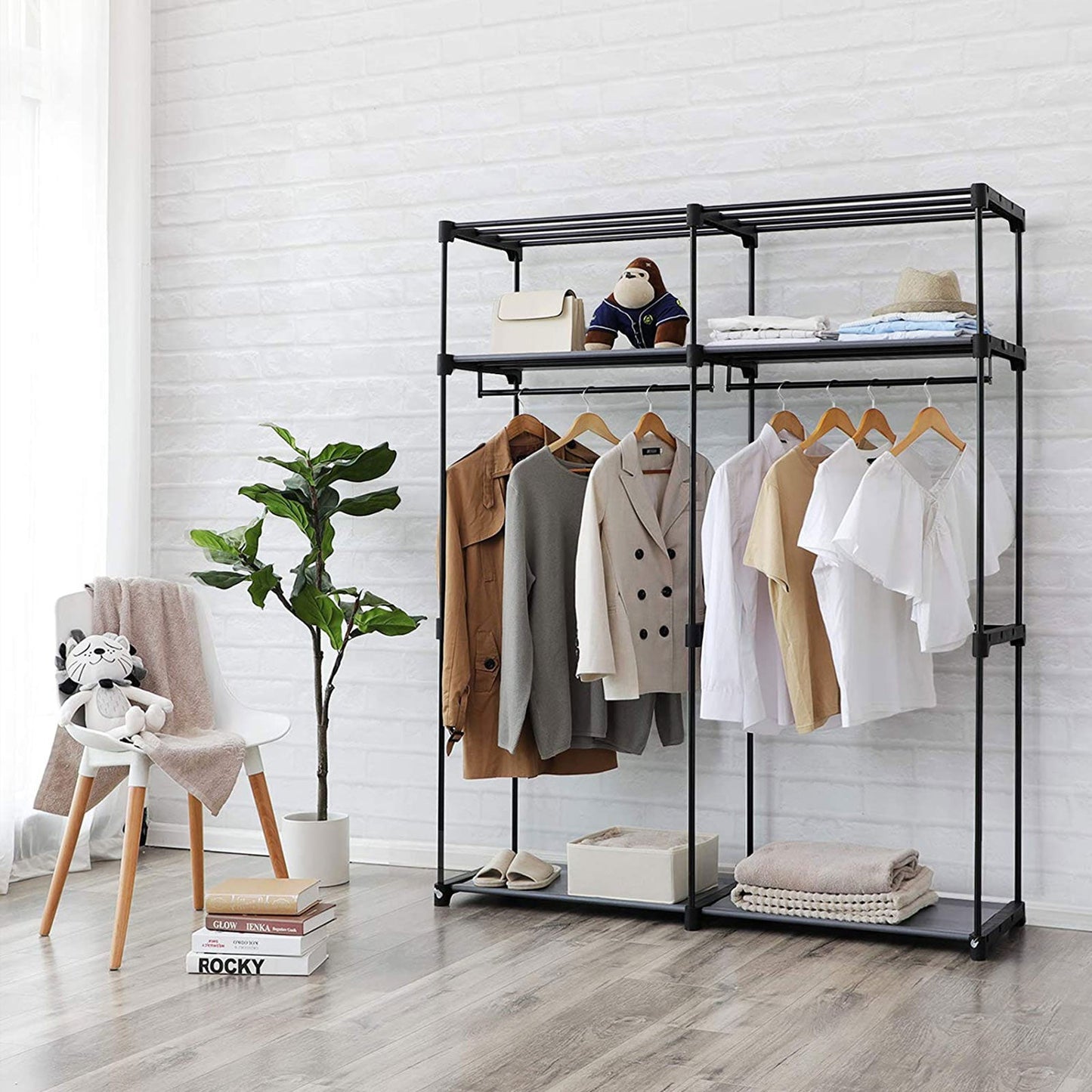 Armario de Tela Portátil, Plegable, Guardarropa para Dormitorio