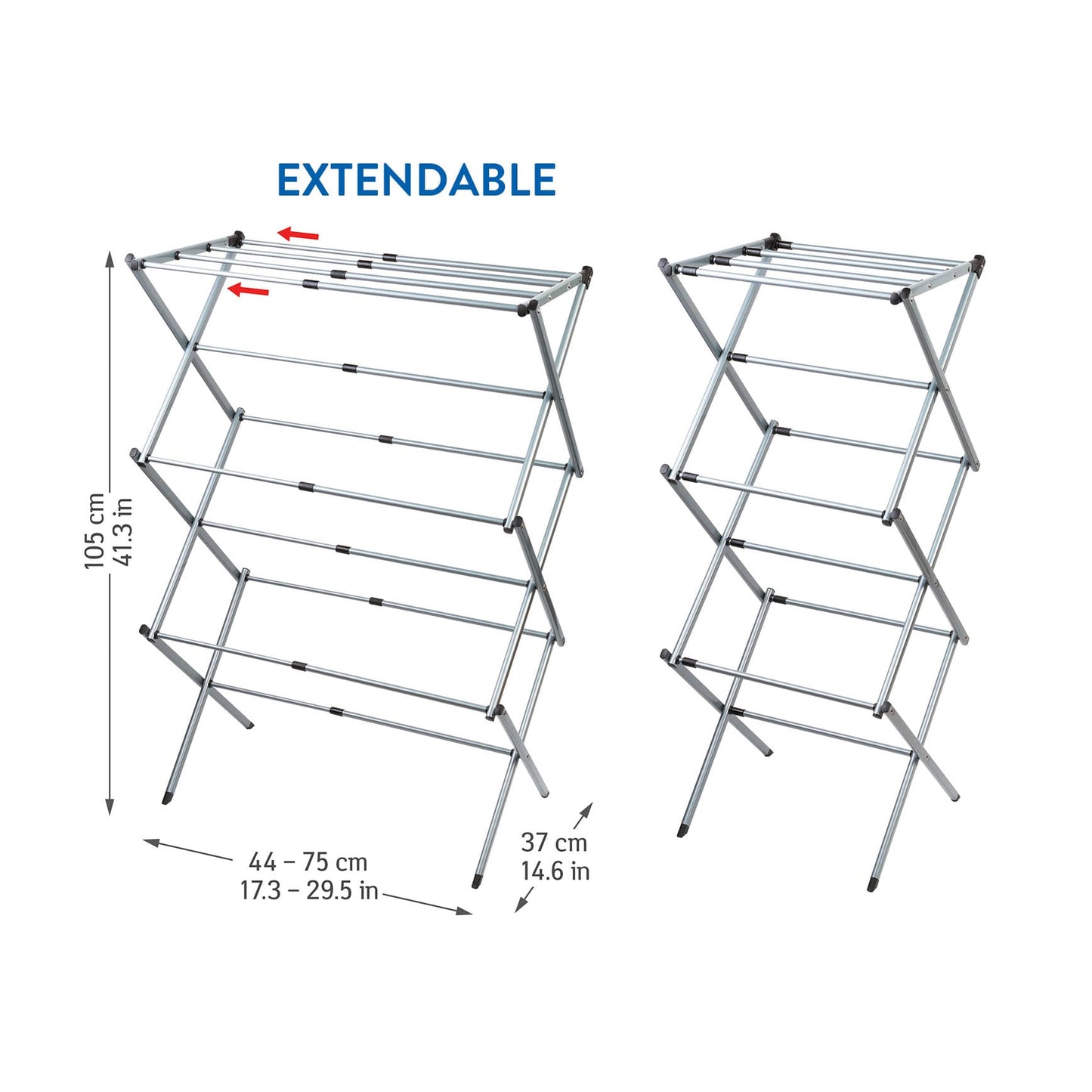 Tendedero Plegable, Tendedero de Ropa, Tendedero Portátil de Acero, Tendedero Extensible y Ajustable, art moon Gobi, 6