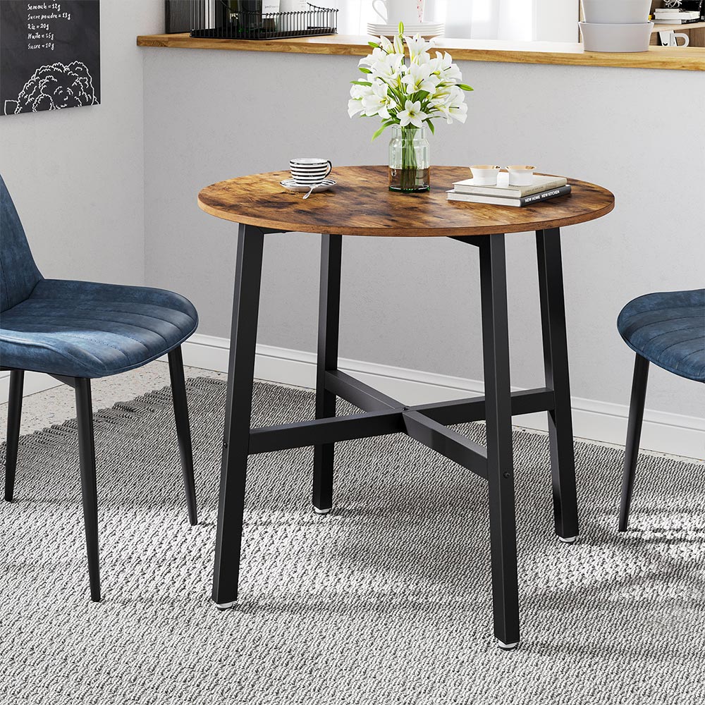 Vasagle Mesa para Sala de Estar Redonda de Estilo Industrial