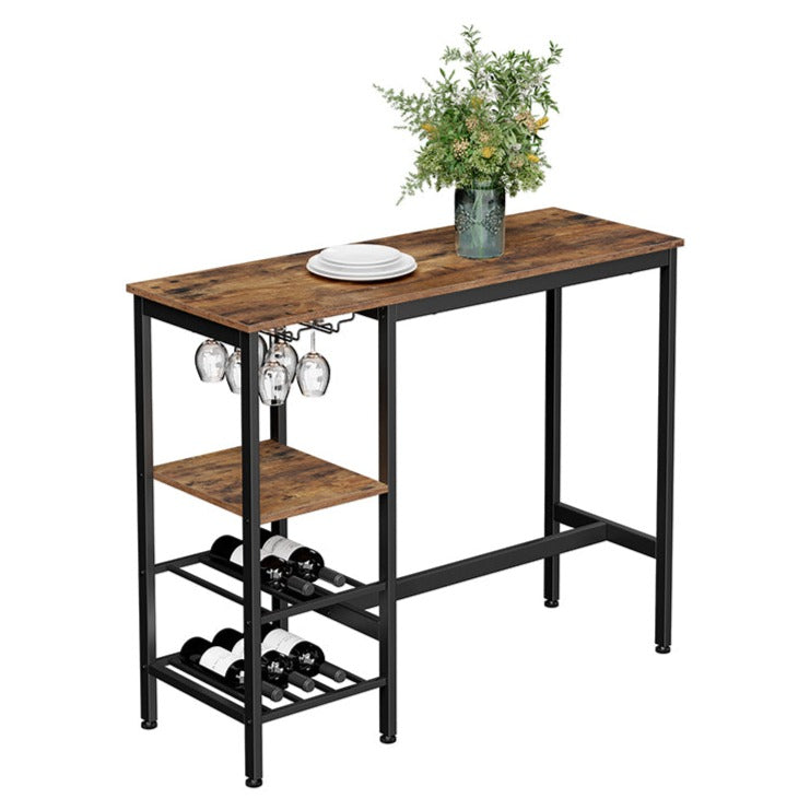 Mesa Alta con Soportes para Vasos y Botellas