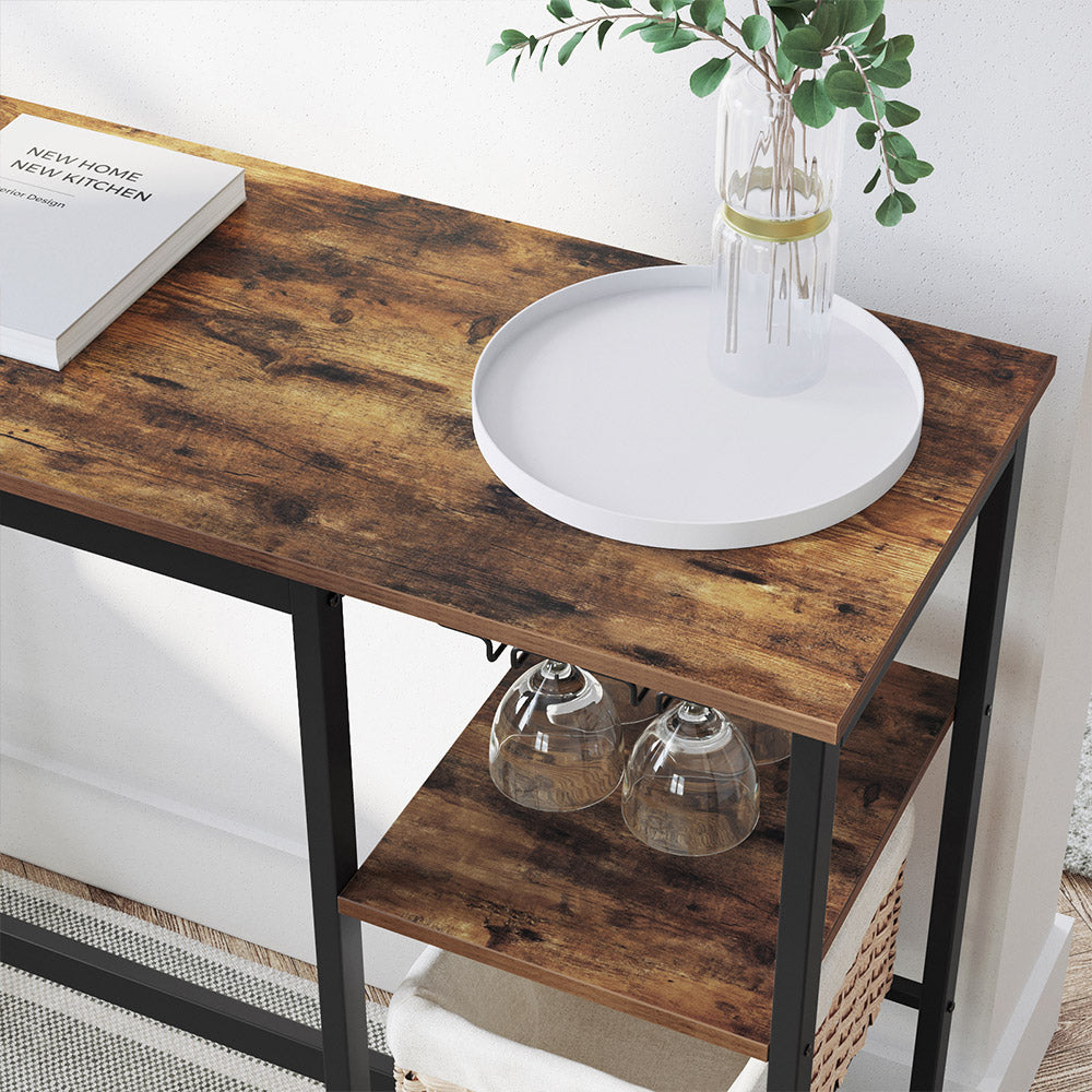 Mesa Alta con Soportes para Vasos y Botellas