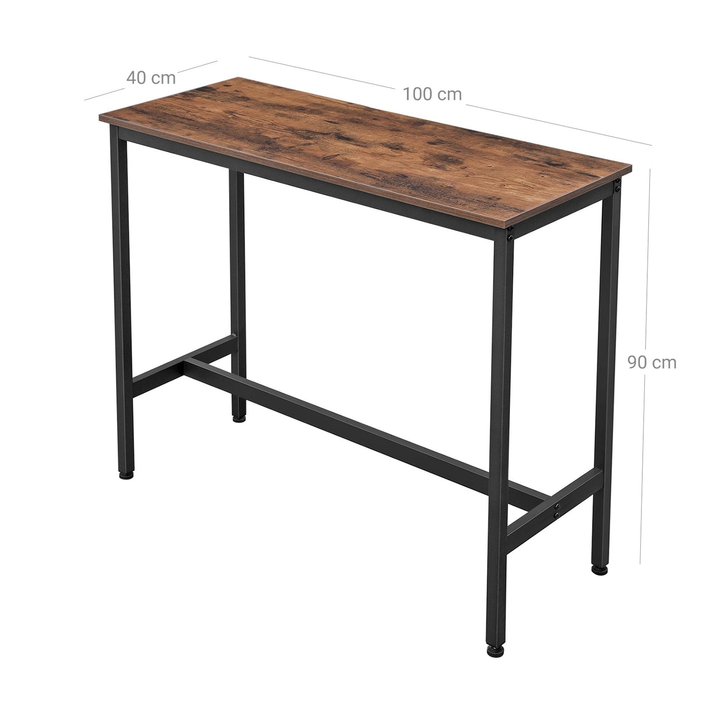 Vasagle Mesa de Bar Rectangular con Marco Metálico Robusto