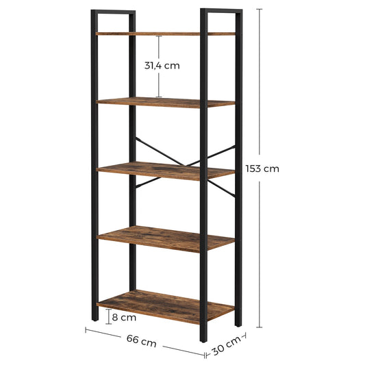 Vasagle Estantería de Almacenamiento de 5 Niveles, Estilo Industrial