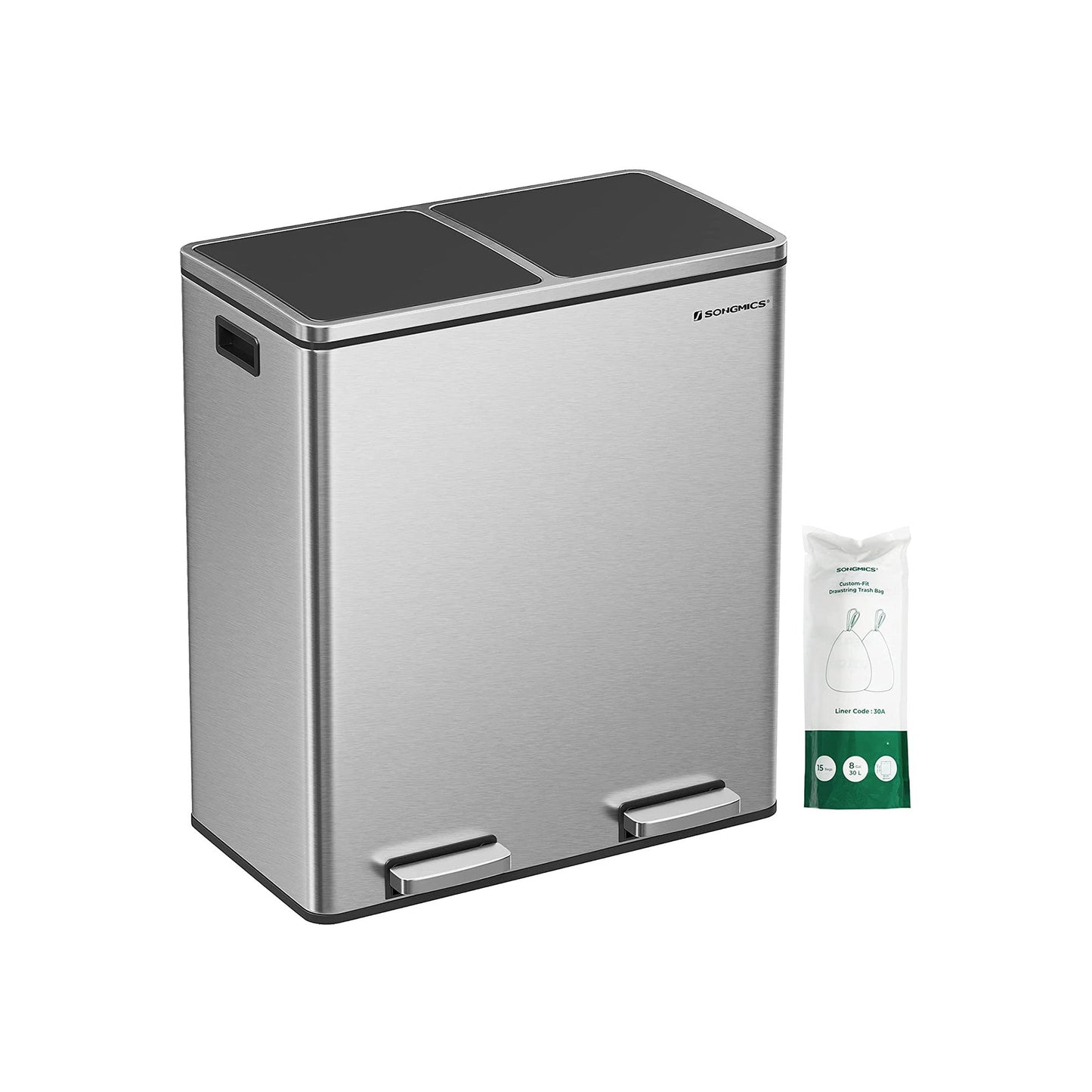 Songmics Cubo de Reciclaje con Pedal (2 x 30L)