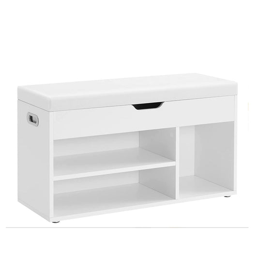 Zapatero con Cojín Acolchado, Armario de 2 Estantes