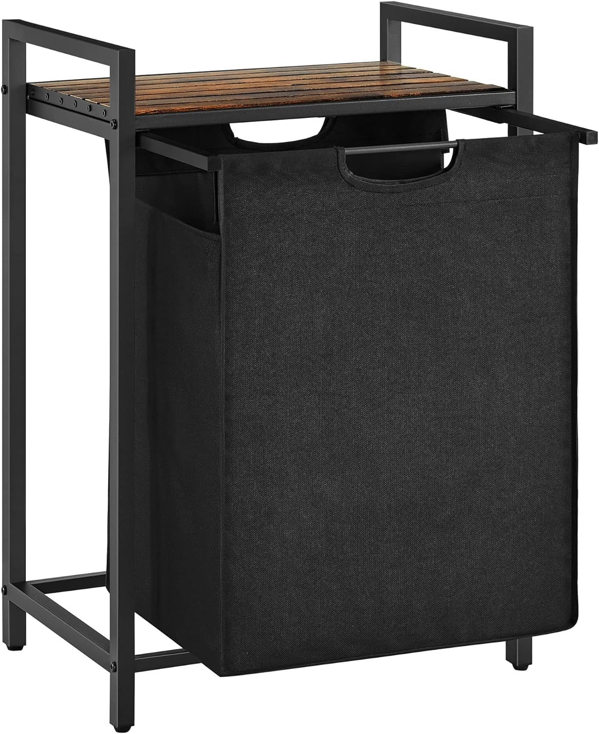 Mueble Cesto Ropa Sucia, 65 L, Mueble Ropa Sucia, Cesto para Ropa Sucia, Marrón y Negro, VASAGLE, 8