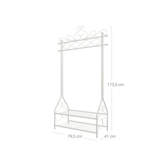 Perchero con 2 Estantes, Blanco