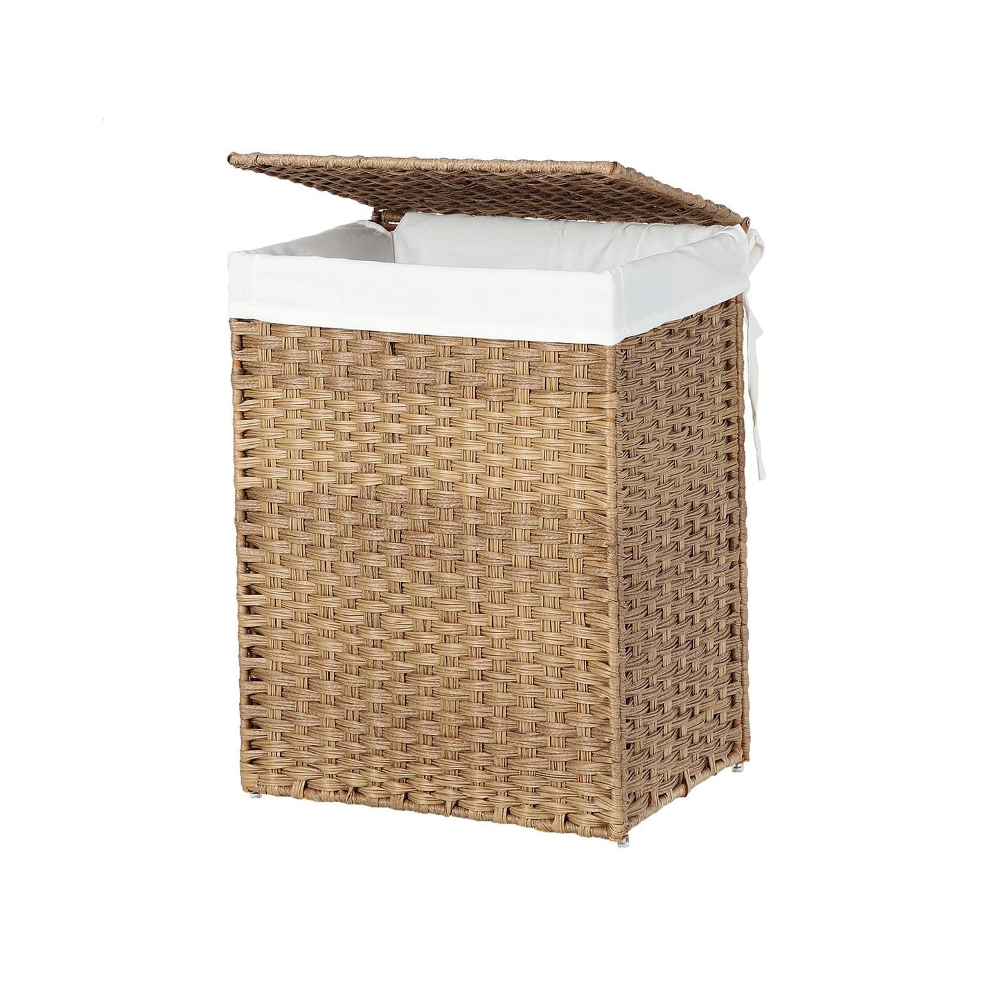 Canasta de Lavandería de Ratán Sintético con Tapa, 90L