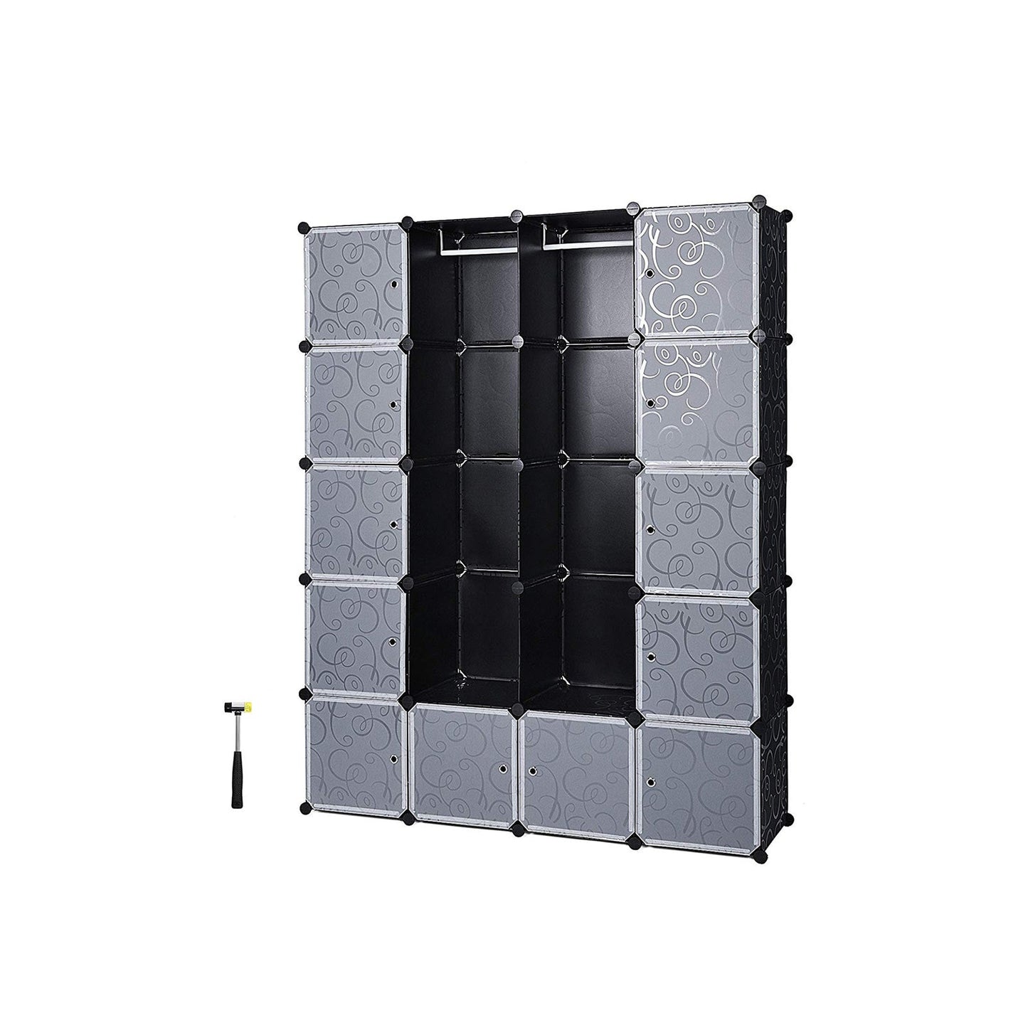 Armario de Tela, Armario de Almacenaje de Ropa, Estantería por Módulos, Estructuras de Cubo con Puerta, SONGMICS, 3