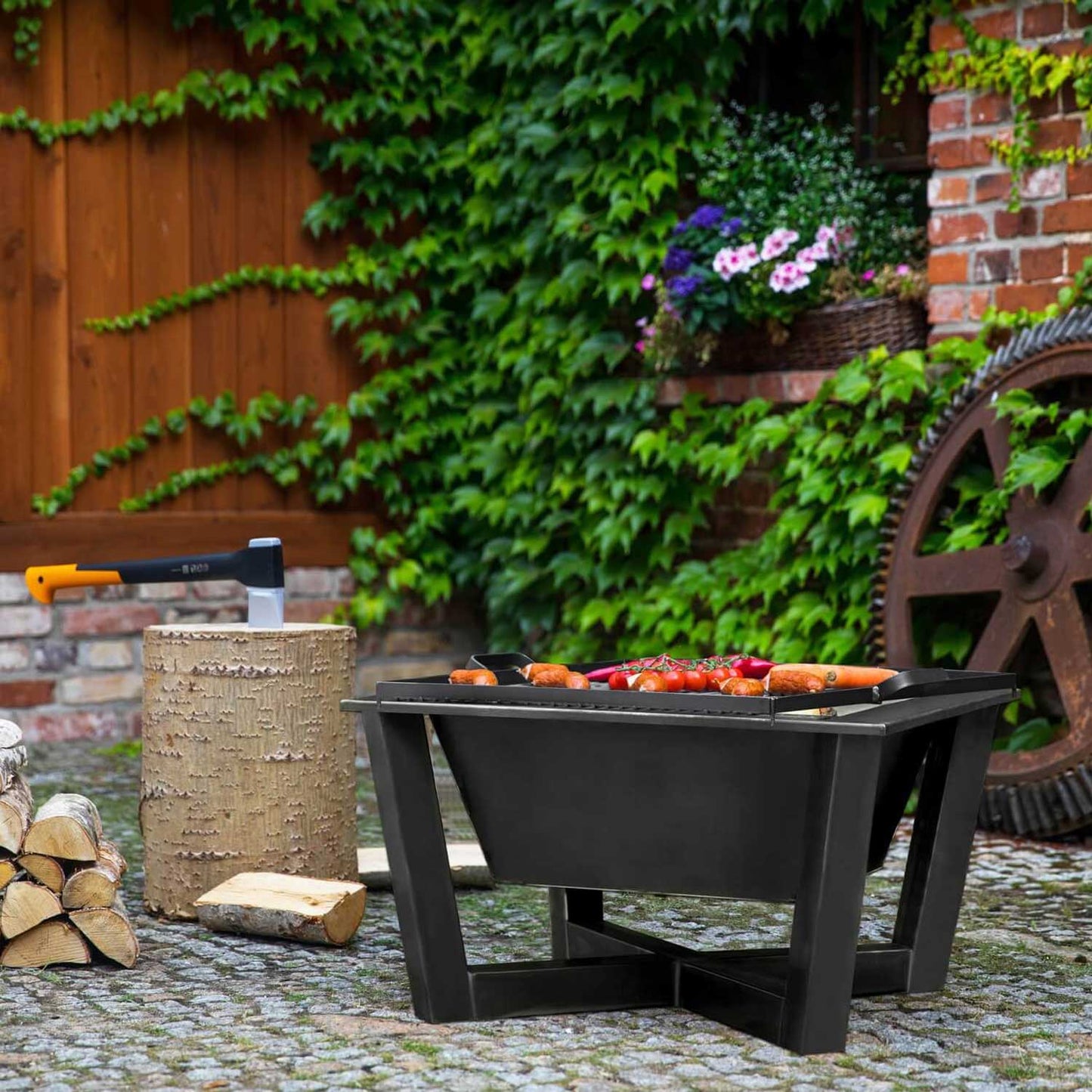 Brasero, Brasero Exterior, Brasero Jardin, Pozo de Fuego Fire Bowl, Hoguera Jardín, 70 x 70 cm, Cook King BRASIL, 7