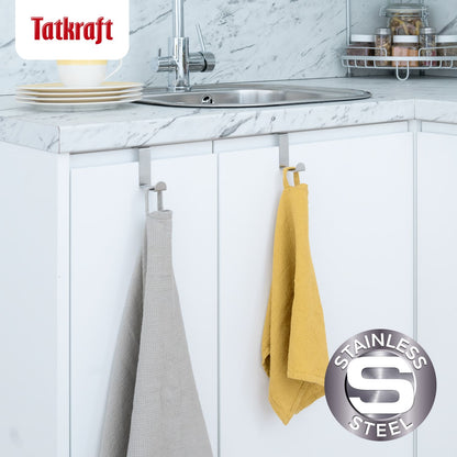 Tatkraft Seger Ganchos para Puertas de Armario o de Habitación (Set de 10), Hasta 5 kg, Acero Inoxidable