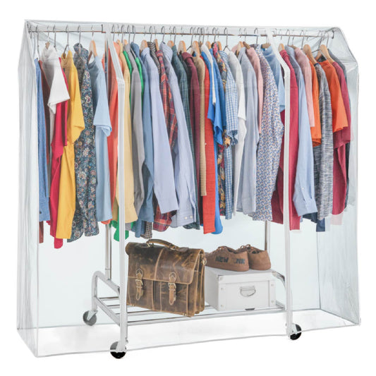 Funda para burro de ropa 160 x 60 x 145 cm, Transparente, protege ropa contra el polvo, humedad y los rayos UV, Tatkraft Defender