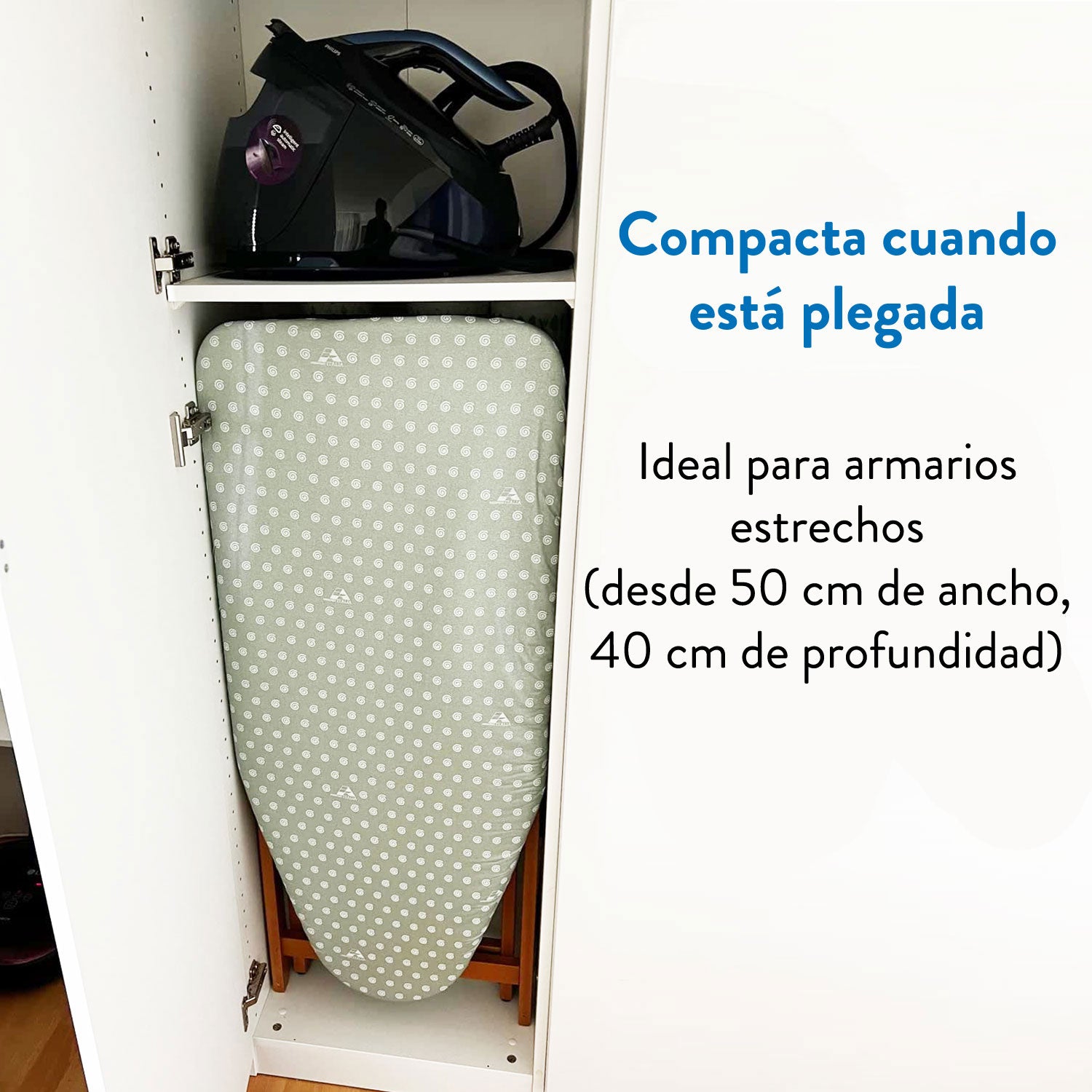 Tabla de planchar, Tabla de planchar de madera maciza de haya Ancho 45 cm con ruedas Cerezo, ARIT STIROLIGHT