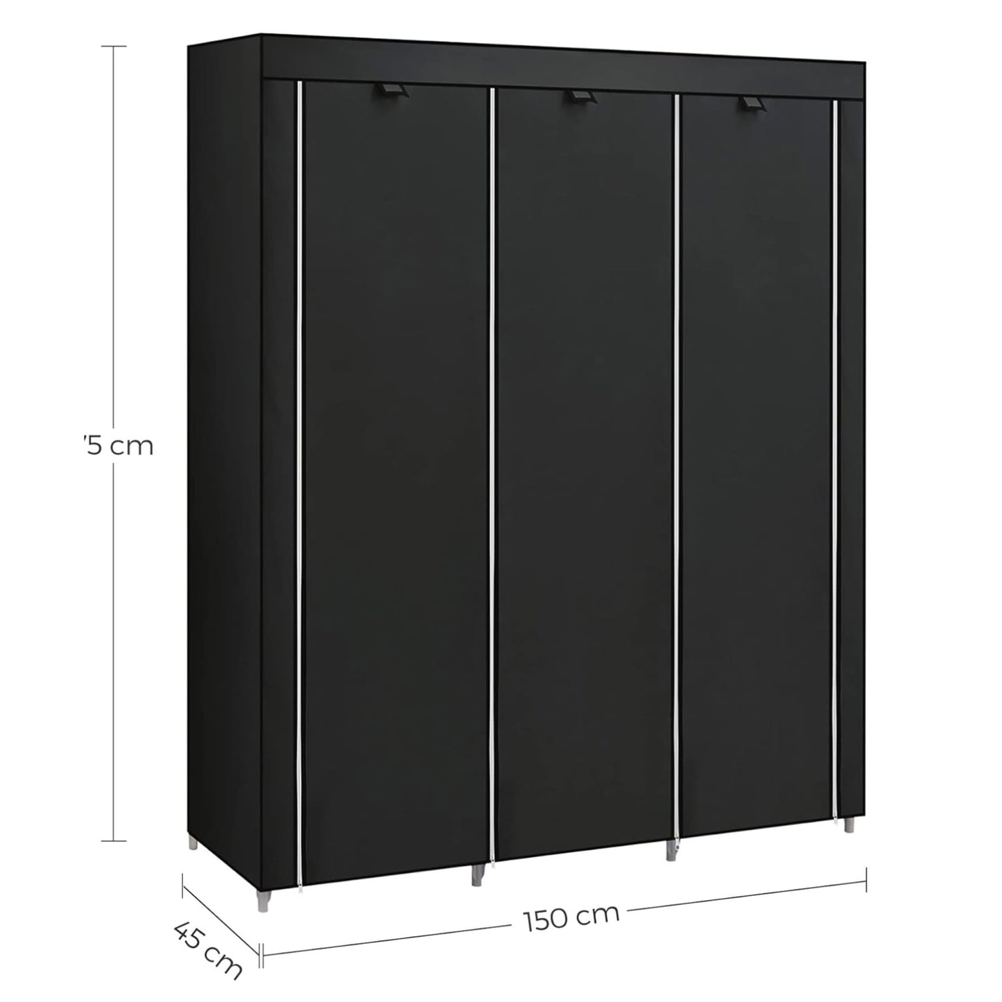 Armario de Tela, Armario de Tela Plegable, Armario Organizador Textil , Armario con Funda, 175x150x45 cm, SONGMICS, 10