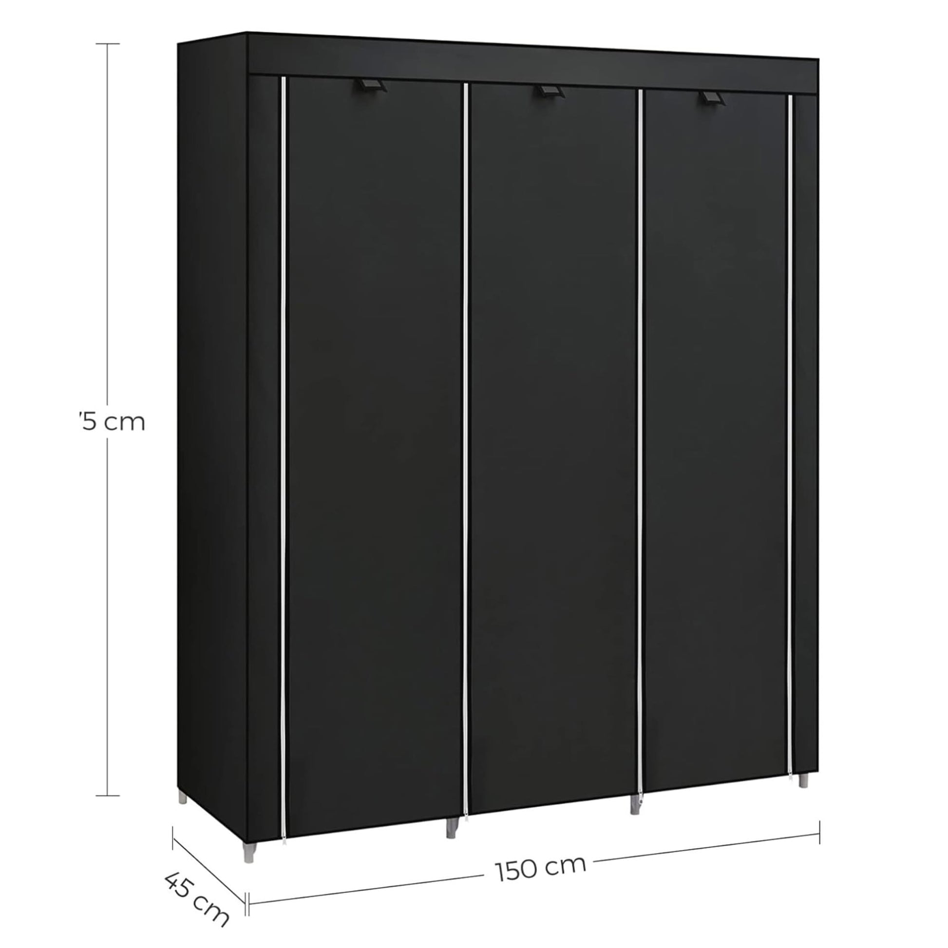 Armario de Tela, Armario de Tela Plegable, Armario Organizador Textil , Armario con Funda, 175x150x45 cm, SONGMICS, 10