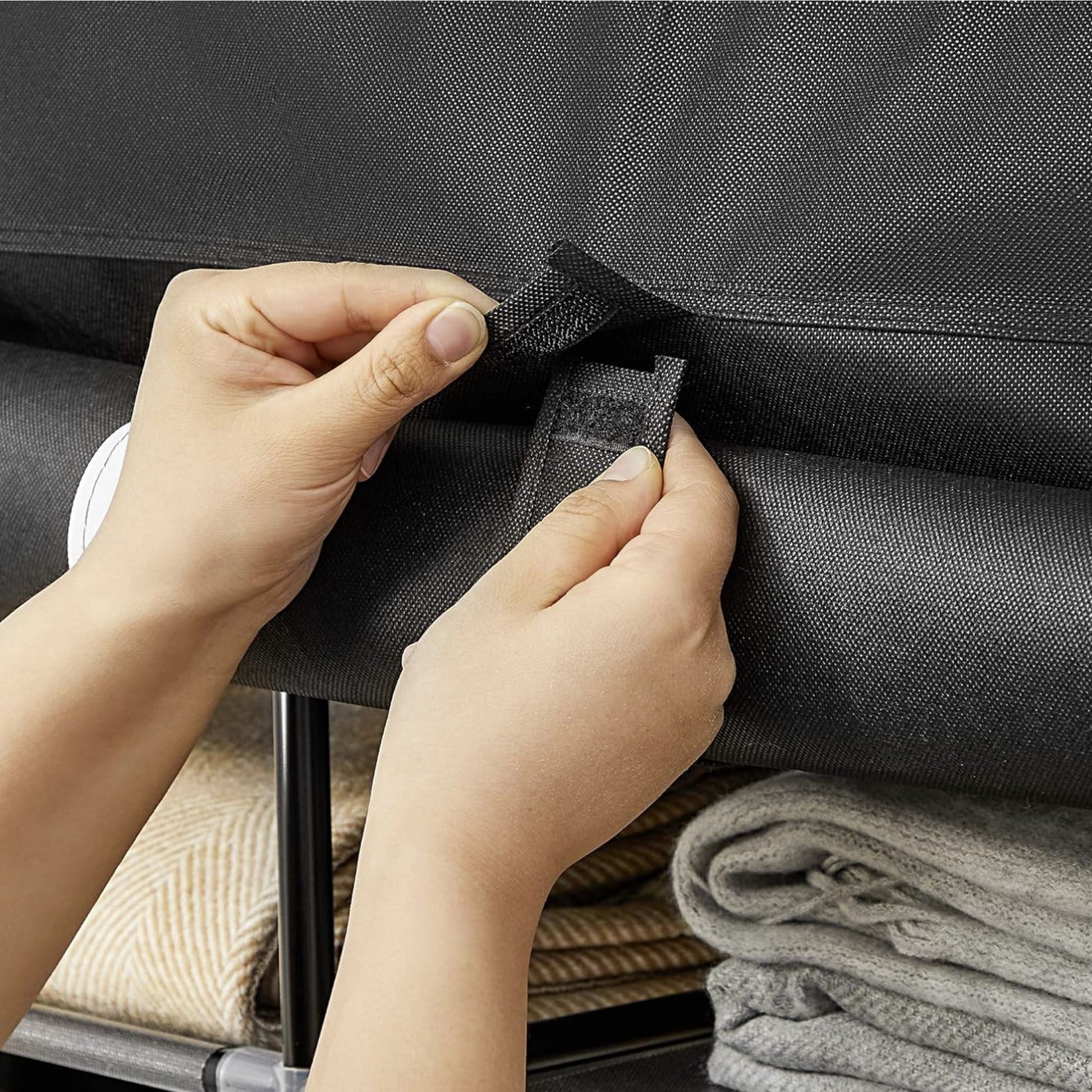 Armario de Tela, Armario de Tela Plegable, Armario Organizador Textil , Armario con Funda, 175x150x45 cm, SONGMICS, 8