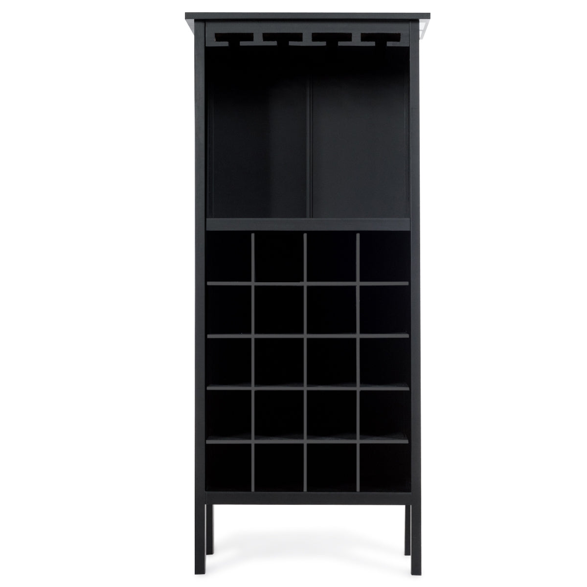 Botellero, Botellero vino, para 20 Botellas con Soporte de Copas, 24,5x42x96 cm, Madera de Pino, Negro, Costway, 7