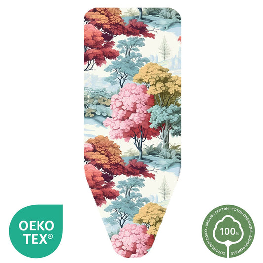 Funda Tabla Planchar, tamaño XL, 140×55 cm, 2 capas, algodón 100 % y molton, clip de fijación, Hecha en Italia, Colombo Autumn Vibes, 2