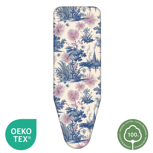 Funda Tabla Planchar, tamaño XL, 140×55 cm, 2 capas, algodón 100 % y molton, clip de fijación, Hecha en Italia, Colombo Spring Blossom, 2