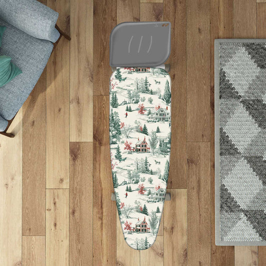 Funda Tabla Planchar, tamaño XL, 140×55 cm, 2 capas, algodón 100 % y molton, clip de fijación, Hecha en Italia, Colombo Winter Alps, 1